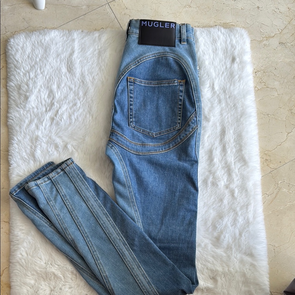 Mugler Blue Flare & Wide Leg Jeans